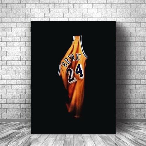 Kobe Bryant No.24 home jersey poster 1pcs Modern Home Wall Decor Canvas Picture Art HD Print Painting On Canvas for Living Room