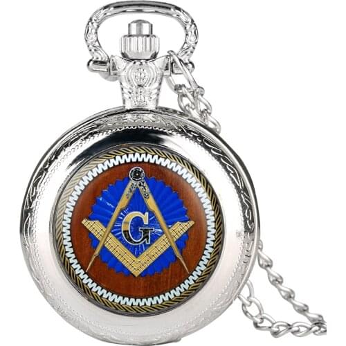 Retro Mans Pocket Watch Free and Accepted Masons Quartz Analog Watches for Boys Necklace Pocket Watches for Teenager
