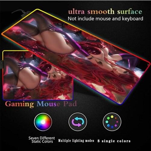 Sexy Anime Big Breasts Custom Large Gaming RGB XXL Keyboard Rubber MousePad USB Wired LED Big Backlight Computer Desk Mouse Mat
