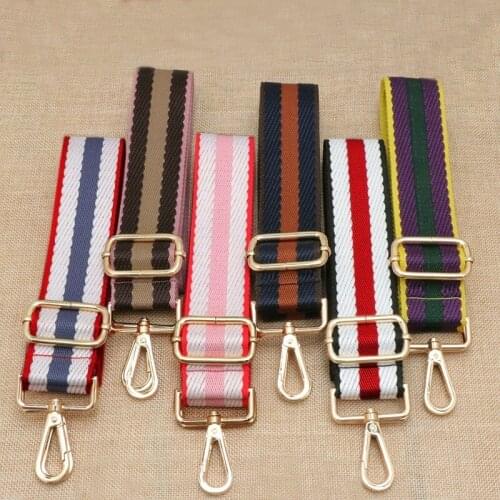 Wide 3.8cm Bag Strap nylon fabric cotton thread contrast color Shoulder strap Single shoulder bag accessories adjustable 82~150