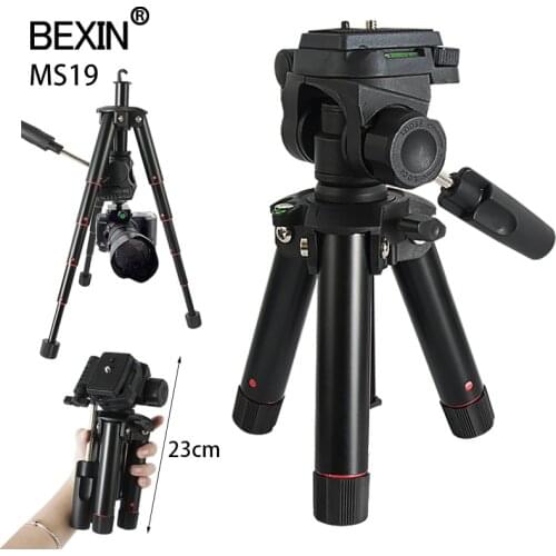 Foldable portable desktop camera mini tripod panning headset adapter for digital, smart phone, live selfie video