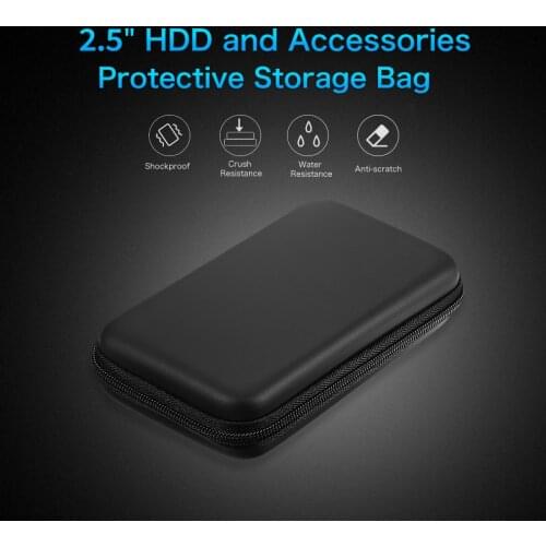 EVA Shockproof 3.5in inch Hard Drive Carrying Case Pouch Bag 3.5" External HDD Power Bank Accessories Hand Carry Travel Case Bag