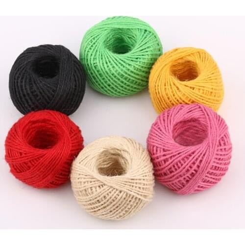 1.5mm Natural Jute Twine Cord 2 Rolls 50 Meters/Roll DIY Hemp Rope Gift Packing Strings Event Party Supplies Wedding Decororate