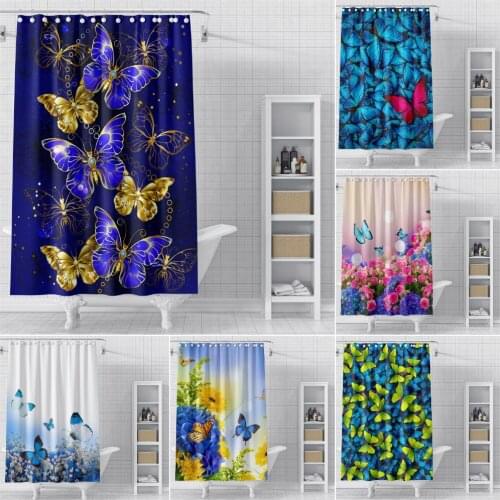 Beautiful Butterflies Shower Curtain Bathroom Curtains 3D Printed Waterproof Mildew Proof Bathroom Shower Curtain Home Decor