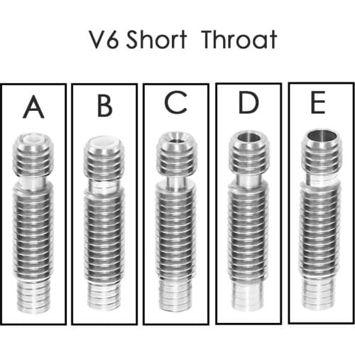 1pc 3D Printer Parts Heat Break Hotend Throat M6 M6 For 1.75 mm/3.0mm Filament Stainless Steel 3D Printer for 3D V6 and 3d v5