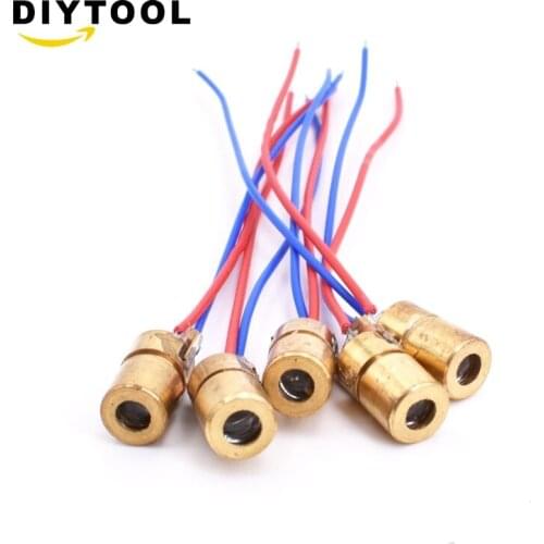 10pcs 5V red laser head laser diode copper tube 650NM 6MM M57