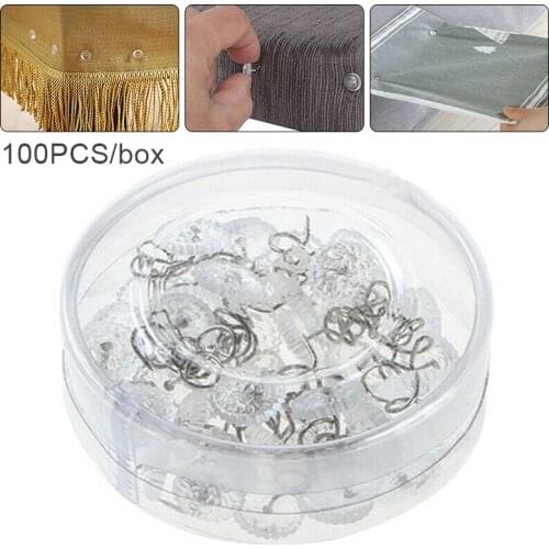 100PCS Clear Twist Pins Plastic Head Nickel Plated Steel Pin Sofa Couch Chair Car Slip Covers Repair Drapery Fixed Twist Nail