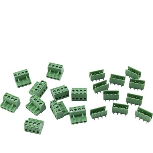 10X 2EDG 4Pin 5.08Mm Pitch Plug-In Screw Terminal Block Connector Right Angle