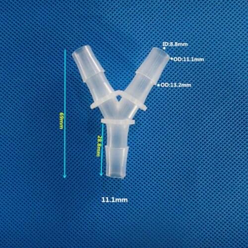 11.1mm Plastic Pipe Fitting Pagoda Barbed Equal 3 Way Y-type Hose Connector Tee Tube Joint for Garden