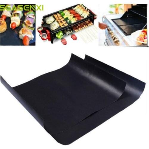 120pcs/lot Barbecue Grill Mat Reusable Non-stick BBQ Cooking Baking Mats Covers Sheet Foil BBQ Liner Tool 33*40cm 0.2mm Thick