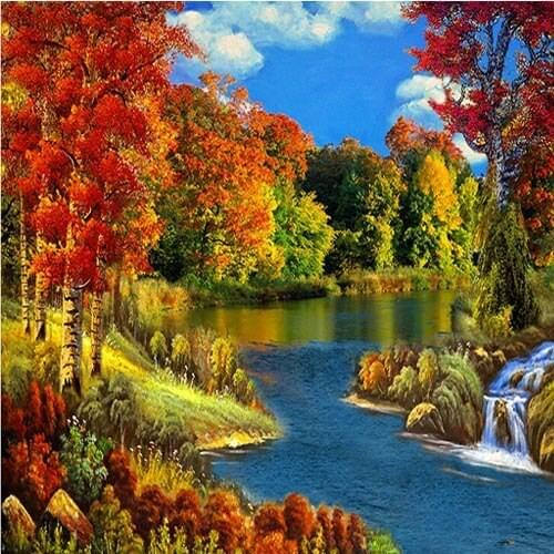 3D Rustic Photo Murals Wallpapers Oil Painting for Living Sofa TV Background Wallpaper Landscape