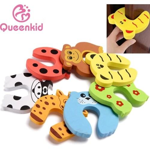 5Pcs/Lot Protection Baby Safety Cute Animal Security Door Stopper Baby Card Lock Newborn Care Child Finger Protector