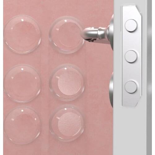9pcs Transparent Wall Protector Round Silicone Mute Door Stoppers Wall Protection Safety Anti-collision Shock Absorber Door Stop