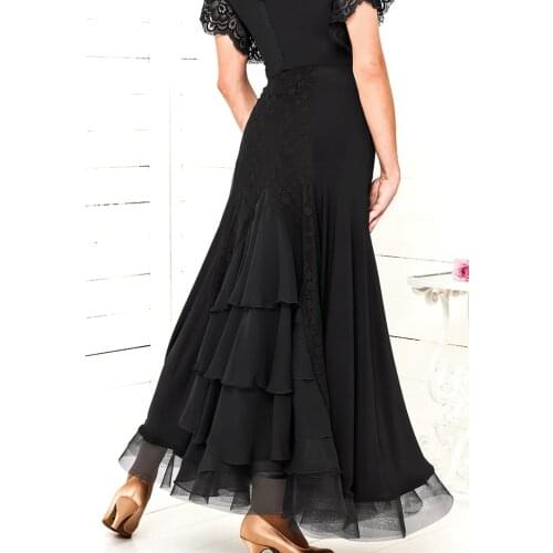Ballroom dancing modern dance fish tail mutiple layers practice skirt s16012