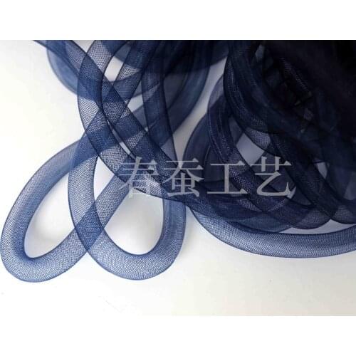 Free Shipping 16mm Pure Dark Blue Tubular Tube Crin Holiday light tube Braid Trimming 30 yard/lot