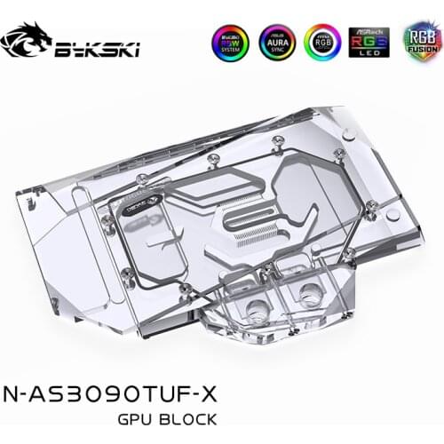 Bykski GPU Water Block Per ASUS TUF RTX 3090 24G di GIOCO, 3080 10G, copertura completa Watercooler ,N-AS3090TUF-X water cooler