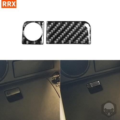 For Nissan 350Z Z33 2003-2009 Real Black Carbon Fiber Sticker Rear Storage Box Lock Strips Interiors Modified Car Accessories