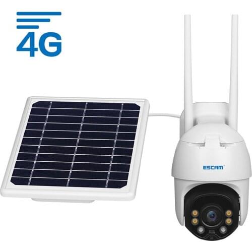 ESCAM QF330 1080P PT 4G Battery PIR Alarm IP Camera With Solar Panel Full Color Night Vision Two Way Audio IP66 Security Camera