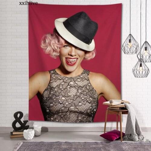 Custom Tapestry Singer P!nk Printed Large Wall Tapestries Hippie Wall Hanging Bohemian Wall Art Decoration Room Decor