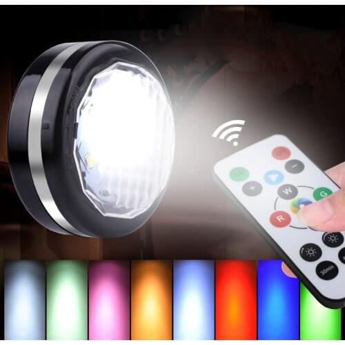 GRB Dimmable Cabinet Light Battery Powered Kitchen Closet Under Counter Aisle Stairs LED Atmosphere Night Light Remote Control