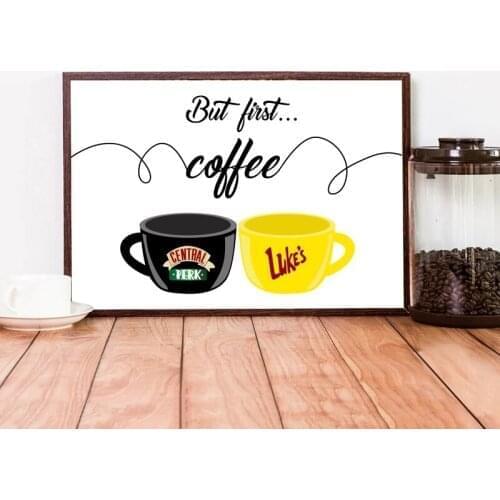 Hd Home Decoration Canvas Central Perk Painting Cup Pictures Wall Art Prints Modular Modern No Framework Poster For Living Room