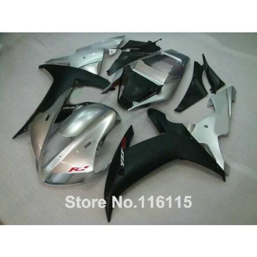 Customize Fairing kit for YAMAHA 2002 2003 matte black silver fairings set Full injection molding YZF R1 02 03 YZ46
