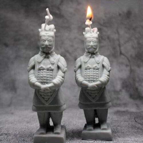 3D Silicone Candle Mould Chinese Historical Terra Cotta Figures Portrait Candle Mould DIY Aromatherapy Gypsum Mold Crafts Mold