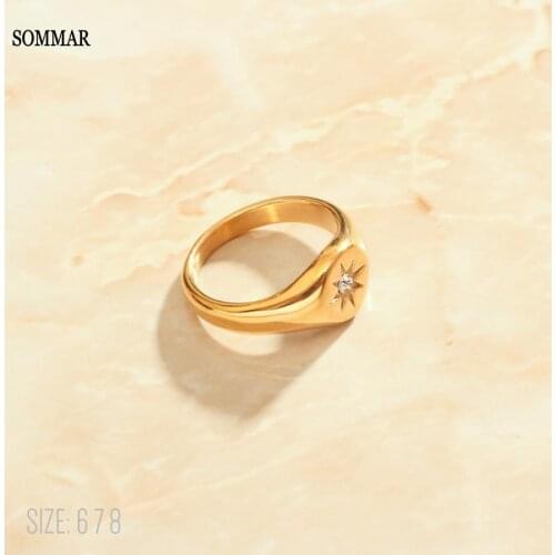 SOMMAR 2021 trend large 18KGP Gold Filled size 6 7 8 wedding ring for women Star light prices in euros prices in euros