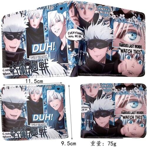 Anime Jujutsu Kaisen Gojo Satoru Yuji Itadori Geto Suguru Wallet Cosplay Purse Coin Purses Key Card Bags Storage Bag Prop