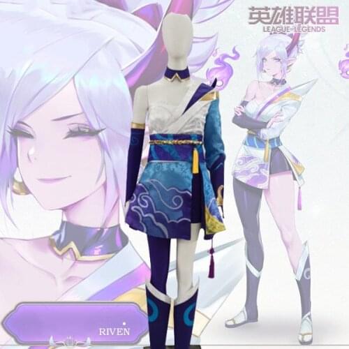 Game LOL Riven Spirit Blossom Cosplay Costume Uniform Soul Lotus Series Riven Cosplay Costumes Outfits for Halloween Christmas