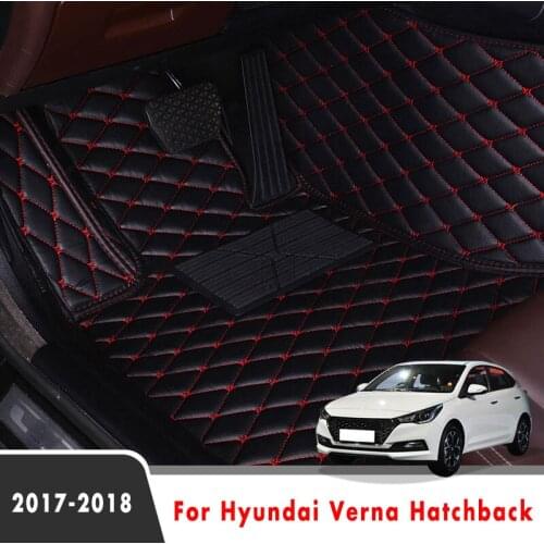 For Hyundai Verna Hatchback 2018 2017 Auto Interior Accessories Custom Leather Carpets Car Floor Mats Waterproof Protect Rugs