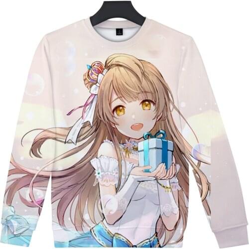 LOVE LIVE Kotori Minami Kawaii 3D Sweatshirt Casual Pullover Streetwear Sweatshirt Sudadera Hombre Male Crewneck