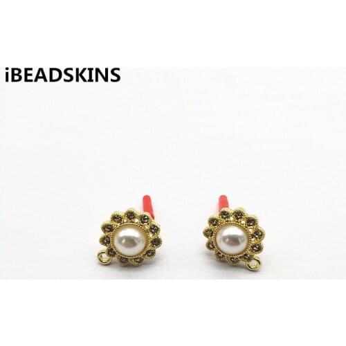 New arrival! 18x15mm 50pcs Imitation pearls earring stud For Earrings parts /Necklace Earrings Jewelry DIY/hand Made Making