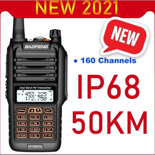 2021NEW BaoFeng UV-9R Plus High Wattag IP68 Waterproof Walkie Talkie High Power CB Ham 30-50KM Long Range Portable Two Way Radio