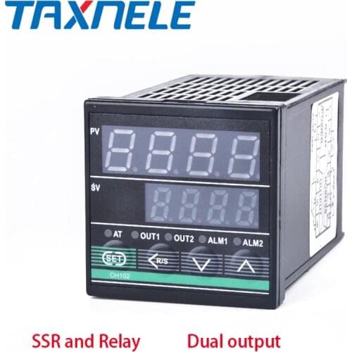 CH102 Dual Output SSR and Relay Two Relay Output LCD Digital PID Intelligent Temperature Controller