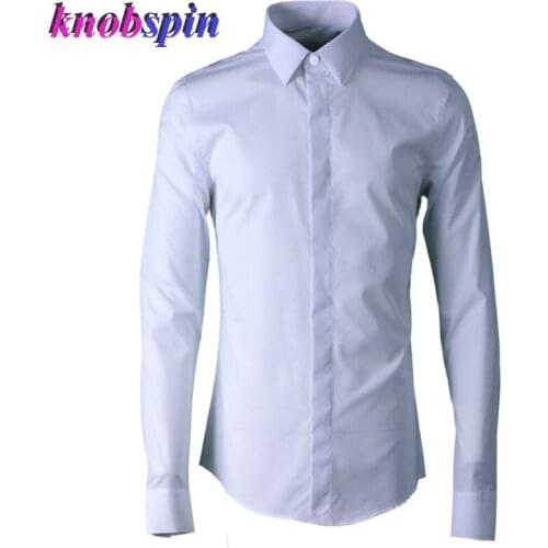 100% Pure Cotton Shirt man 2019 New Solid clothes full sleeve Slim Casual Business male Dress shirts Anti-Wrinkle Quick Dry