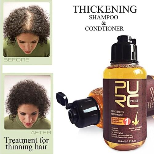 PURC Ginseng Hair Growth Shampoo Essence Treatment For Hair Regrowth Serum Repair Hair Root Thicken Hair Care for Women