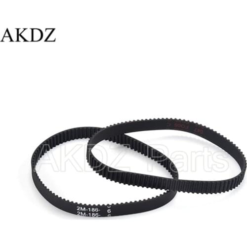 2MGT 2M 2GT Synchronous Timing belt Pitch length 186 width 6mm/9mm Teeth 93 Rubber closed