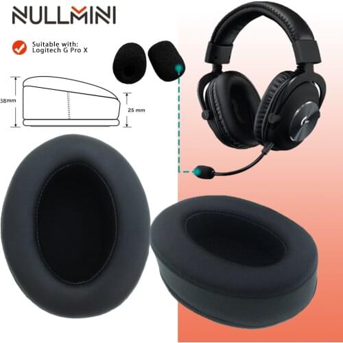 NullMini Replacement Earpads for Logitech G Pro X Headphones Leather Sleeve Earphone Earmuff