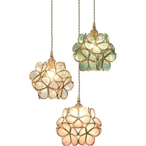 Modern Creative Crystal Glass Luxury Pendant Light Lighting for Bedroom Bedside Flower Dining Room Home Decoration Hanging Lamps