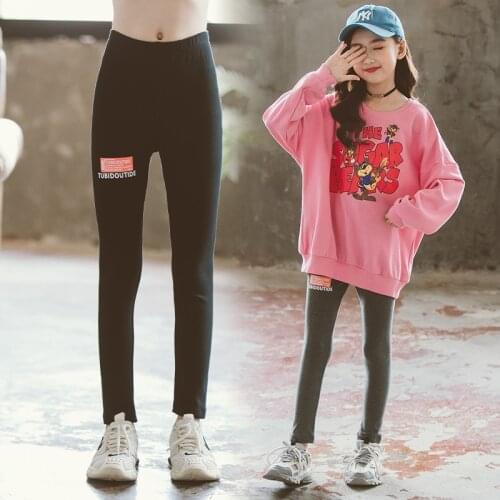 Girls Sports Leggings 2021 Spring Autumn New Young Childrens Cotton All-match Leggings Girls School Running Pants outside
