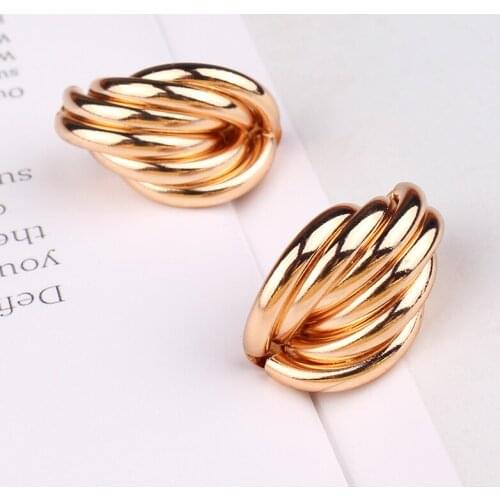 TODOX Brand New Fashion Jewelry Zinc Alloy electroplating gold Earrings For Women Geometric Round Hollow tube Female for wedding