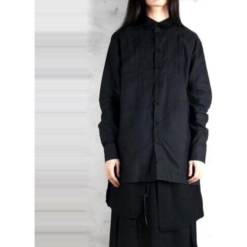 XS-6XL New 2020 Women and Mens Clothing Hair Stylist Autumn Fashion Patchwork Long Shirt Plus Size Stage Costumes