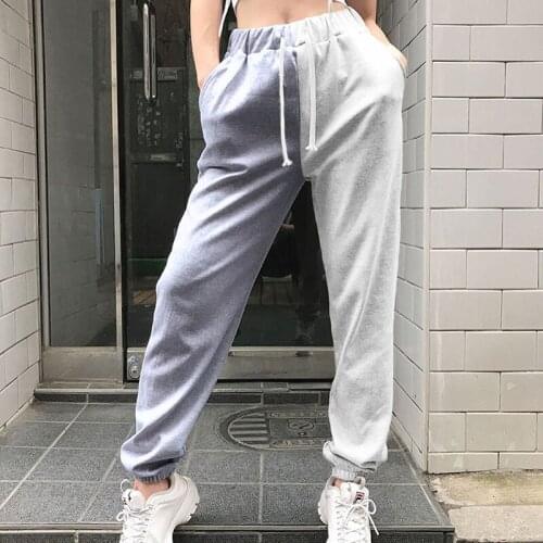 2020Pants For Women New Fall Fashion Sexy Patchwork Sport Trousers Clothes High Waist Loose Harajuku Sweatpants P9038
