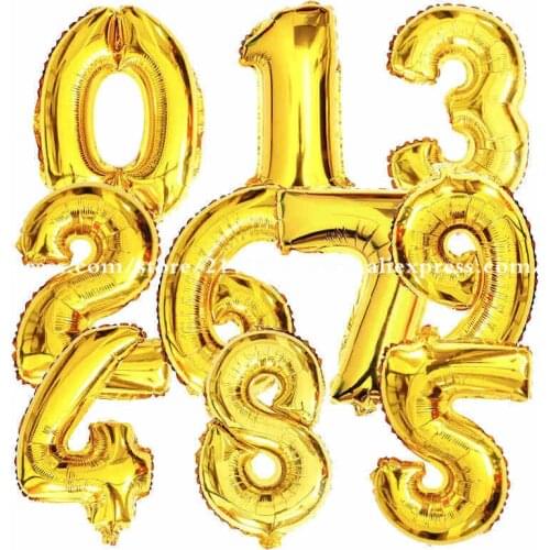 1pcs/lot 40 Inch Digital Golden And Silver Foil Large Helium Number Balloons Anniversary Christmas Graduation Decoration
