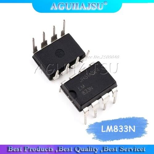 10PCS LM833N DIP8 LM833 DIP 833N DIP-8 new and original IC