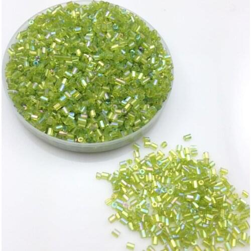 16g 1000pcs 2*3mm AB Light Green Transparent Tube Loose Spacer Beads Cezch Glass Seed Beads Handmade Jewelry DIY Garment Bead
