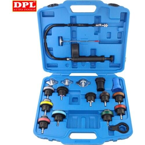 18 Pcs Radiator Pressure Tester Tool Kit Cooling System Testing Tool Vacuum Vehicle Universal For Volkswage Audi BMW Ford Volvo