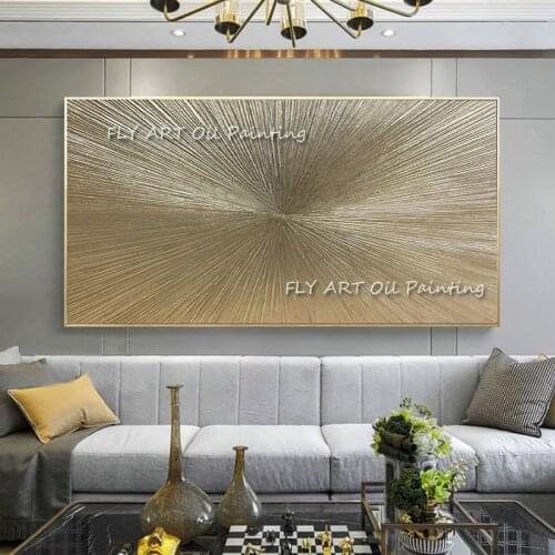 2020 Christmas Gifts Modern Abstract Gold Foil Canvas Art Paintings For Living Room Bedroom Handmade Wall Art Home Decor