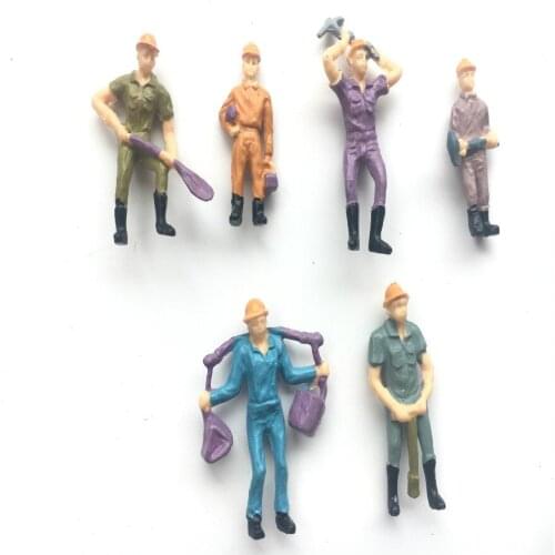 50pcs/lot 1:42 Scale Model Figures Color Painted Train Worker Figures Model People